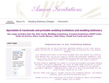 Tablet Screenshot of amoreinvitations.com